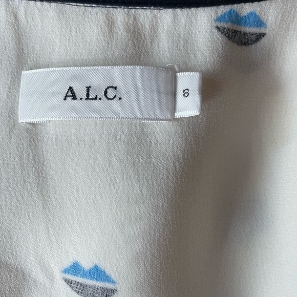A.L.C. Reese Lips Print Silk Dress size 8 - Picture 7 of 9